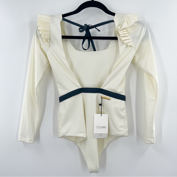 Puntamar NWT Agnes Pads One Piece Swimsuit in Ivory size Small - Picture 4 of 8